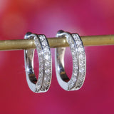 Moissanite Ear Hoop Earrings 925 Silver Woman Wedding Jewelry