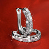 Moissanite Ear Hoop Earrings 925 Silver Woman Wedding Jewelry