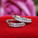 Moissanite Ear Hoop Earrings 925 Silver Woman Wedding Jewelry