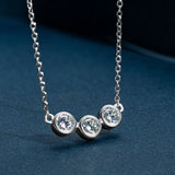Moissanite Round Cut 4mm Stone Pendant Necklace in 925 Sterling Silver