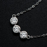 Moissanite Round Cut 4mm Stone Pendant Necklace in 925 Sterling Silver