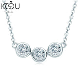 Moissanite Round Cut 4mm Stone Pendant Necklace in 925 Sterling Silver