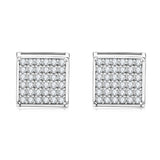 Square Stud Earring Moissanite 925 Sterling Silver Fine Jewelry