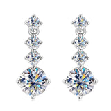 Real Moissanite Dangle Huggie Drop Earrings 925 Silver Original Jewelry