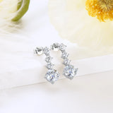 Real Moissanite Dangle Huggie Drop Earrings 925 Silver Original Jewelry