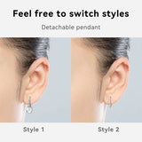 Moissanite Hoop Earrings 925 Silver D VVS1 1.3mm Diamond Dangle Fine Jewelry