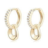 Moissanite Hoop Earrings 925 Silver D VVS1 1.3mm Diamond Dangle Fine Jewelry