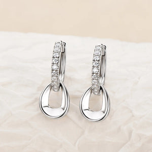 Moissanite Hoop Earrings 925 Silver D VVS1 1.3mm Diamond Dangle Fine Jewelry