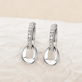 Moissanite Hoop Earrings 925 Silver D VVS1 1.3mm Diamond Dangle Fine Jewelry