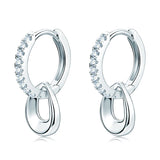 Moissanite Hoop Earrings 925 Silver D VVS1 1.3mm Diamond Dangle Fine Jewelry