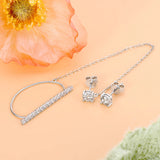Moissanite Tassel Earring Cuff D 5mm Piercing Stud Earrings