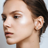 Moissanite Tassel Earring Cuff D 5mm Piercing Stud Earrings