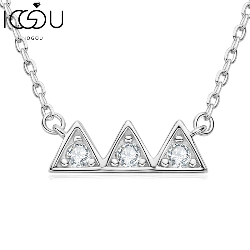 925 Sterling Silver Mountain Moissanite Necklace for Women 2.5mm D Pendant