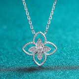 925 Sterling Silver Flower Shaped Necklace - Thanksgiving Jewelry Gift