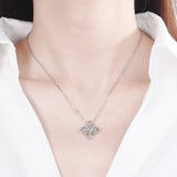 925 Sterling Silver Flower Shaped Necklace - Thanksgiving Jewelry Gift