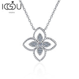 925 Sterling Silver Flower Shaped Necklace - Thanksgiving Jewelry Gift