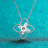 925 Sterling Silver Flower Shaped Necklace - Thanksgiving Jewelry Gift