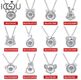 Zodiac Dancing Pendant Necklace Jewelry Gift For Women