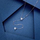 Moissanite Diamond Necklace Tassel Pendant 925 Sterling Silver