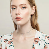 Star Moon Charm Choker Necklace 925 Silver Sona Diamond