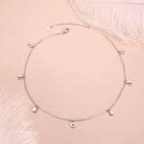 Star Moon Charm Choker Necklace 925 Silver Sona Diamond