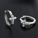 2.0mm Moissanite Cross Hoop Earrings 925 Silver