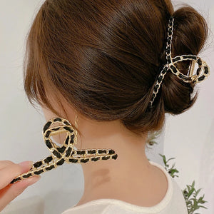 Metal Hollow Geometric Hair Claw Ladies Cross Crab Bath Clip