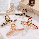 Metal Hollow Geometric Hair Claw Ladies Cross Crab Bath Clip