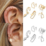 Vintage Tassel Chain Ear Clip Earrings Bohemian Women Geometric Jewelry