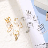 Vintage Tassel Chain Ear Clip Earrings Bohemian Women Geometric Jewelry