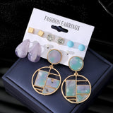 Crystal Star Geometric Earrings Vintage Set Jewelry Gift