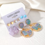 Crystal Star Geometric Earrings Vintage Set Jewelry Gift