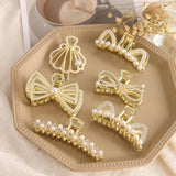 Geometric Pearl Crystal Hair Clips Hair Accessories