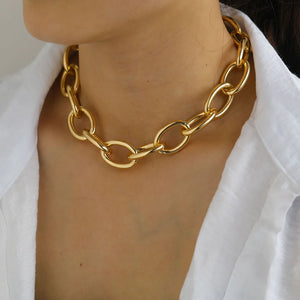 Punk Geometric Chain Choker Necklace for Women