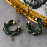 Leather Round Hoop Earrings PUGeometric Circle Wedding Charm Jewelry