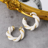 Leather Round Hoop Earrings PUGeometric Circle Wedding Charm Jewelry