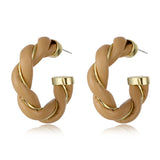 Leather Round Hoop Earrings PUGeometric Circle Wedding Charm Jewelry