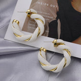 Leather Round Hoop Earrings PUGeometric Circle Wedding Charm Jewelry