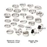 Metal Rings Women Men Geometric Heart Snake Butterfly Punk Rings Set
