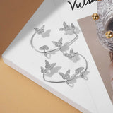 Metal Butterfly Crystal Ear Clips Earrings No Piercing Zircon Ear Cuff