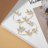 Metal Butterfly Crystal Ear Clips Earrings No Piercing Zircon Ear Cuff