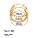 Bohemian Chain Anklets Set for Women