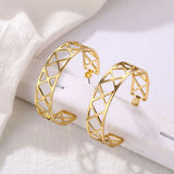 Vintage Alloy Round Drop Earrings Statement Golden Circle Dangle Jewelry