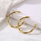 Vintage Alloy Round Drop Earrings Statement Golden Circle Dangle Jewelry
