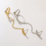 Vintage Snake Crystal Tassel Chain Earrings Set Punk Geometry Crystal Stud Earri