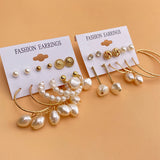 Vintage Leopard Acrylic Pearl Drop Earrings Set