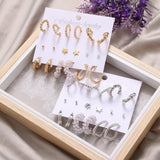 Women's Pearl Circle Hoop Earrings Geometric Star Pearl Earrings