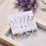 Women's Pearl Circle Hoop Earrings Geometric Star Pearl Earrings
