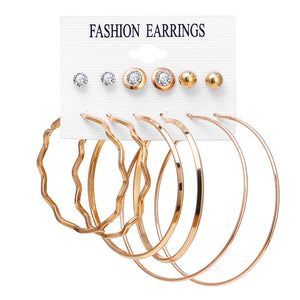 Women's Oversized Circle Round Hoop Earring Set