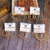 Women's Oversized Circle Round Hoop Earring Set